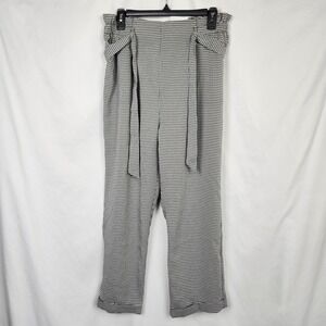 Sienna Sky Gingham‎ Black White Check Tie Waist Casual Work Pants Size XLarge